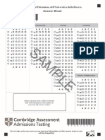 Imat Answer Sheet Sample PDF