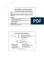 Lake Water Balance and Mass Balance: Objectives