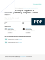 New Parametric Study On Nugget Size in Resistance Spot Welding Using Finite Element Method