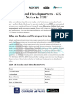 Banks and Headquarters GK Notes in PDF