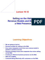 Selling On The Web: Revenue Models and Building A Web Presence