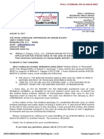 LETTER Re APPLICATION FOR AMICUS CURIE IN THE CASE OF SIRHAN SIRHAN FOR THE Inter-American Commission On Human Rights AUGUST 8, 2017