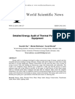 Detailed Energy Audit of Thermal Power Plant Equipment