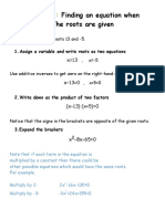 Method 1:: Finding An Equation When The Roots Are Given