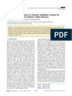 Simulation and Analysis of A Reactive Distillation Column For Removal of Water From Ethanol Water Mixtures