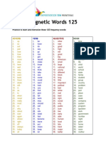 Magnetic Words 125: Practice To Learn and Memorize These 125 Frequency Words