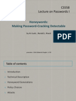 Honeywords: Making Password-Cracking Detectable: CS558 Lecture On Passwords I