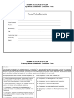 HR Training Evaluation Form