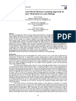 Effects of Computer Based Mastery Learning Approach On Students' Motivation To Learn Biology