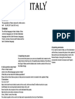 Unitary Parliamentary Republic Southern Europe: 1.location Italy Is A 2.population
