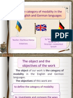 The Category of Modality in The English and German Languages