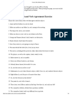 Exercise: Subject and Verb Agreement Exercise