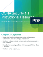 CCNA Security 1.1 Instructional Resource: - Authentication, Authorization and Accounting