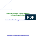 Rehabilitation For The Postsurgical Orthopedic Patient PDF