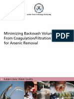 Minimizing Backwash Volume From Coagulation/Filtration For Arsenic Removal