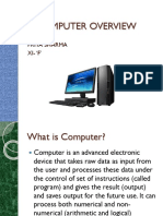 Computer Overview: BY Priya Sharma XI - F'