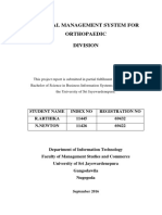 Clinical Management System For Orthopedic Division