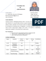 Curriculum Vitae of Asma Sultana