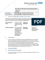 Job Description Job Title: Grade: Directorate: Reporting To: Accountable To: 1. Sussex Community NHS Foundation Trust's Values