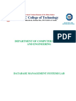 Dbms Lab Manual