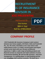 The Recruitment Process of Insurance Advisor In: Icici Prudential