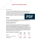 Project Profile On Photography Studio: Production Capacity Per Annum