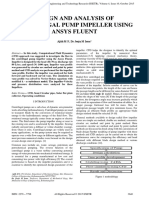 Design and Analysis of Centrifugal Pump Impeller Using Ansys Fluent