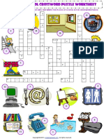 Places at School Criss Cross Crossword Puzzle Vocabulary Worksheet-1