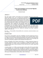 Constructability Tools and Techniques in Use in The Nigerian Construction Industry PDF