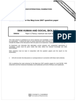 5096 Human and Social Biology: MARK SCHEME For The May/June 2007 Question Paper