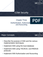 CCNA Security: Chapter Three Authentication, Authorization, and Accounting