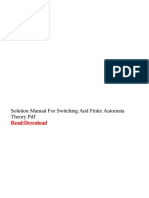 Solution Manual For Switching and Finite Automata Theory PDF