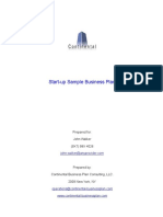 Start-Up Sample Business Plan: Prepared For: John Walker (9X7) 98X 4026