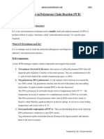 Brief Notes On Polymerase Chain Reaction (PCR) : 2 Year MT Molecular Biology Lab 2010