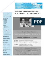 September 2008 Tidings Newsletter, Temple Ohabei Shalom