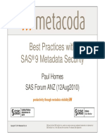 Best Practices With SAS 9 Metadata Security: Paul Homes SAS Forum ANZ (12aug2010)