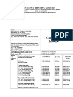 Commercial Invoice: Keen Sunny Trading Limted