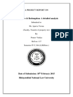 Foreclosure & Redemption: A Detailed Analysis: A Project Report On