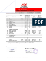 Ground Granulated Blast Furnace Slag: Test Certificate