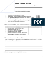 Separation Techniques Worksheet Ms Tay-1