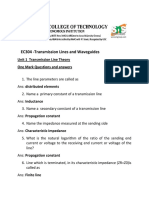 MCQ-EC 304 Transmission Lines and Waveguides