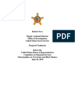 Robert Novy Deputy Assistant Director Office of Investigations United States Secret Service Prepared Testimony Before the United States House of Representatives Committee on Financial Services Subcommittee on Terrorism and Illicit Finance