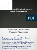 Translation of Foreign Currency Financial Statements