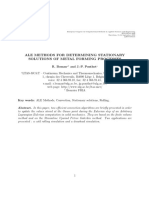 Ale Methods For Determining Stationary Solutions of Metal Forming Processes