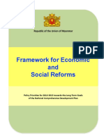 Framework For Economic and Social Reforms: Republic) Of) The) Union) Of) Myanmar