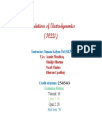 Foundations of Electrodynamics ( (IC221) ) : Instructor: Suman Kalyan Pal (SKP)