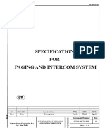 Specification For Paging and Interconnection System