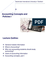 Introduction To Accounting & Accounting Concepts and Policies I