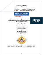 Growth of Money in Share Market With Special Reference To Reliance Securities - Prakriti Singh - Lucknow University