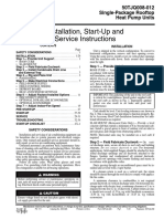 Installation, Start-Up and Service Instructions: 50TJQ008-012 Single-Package Rooftop Heat Pump Units